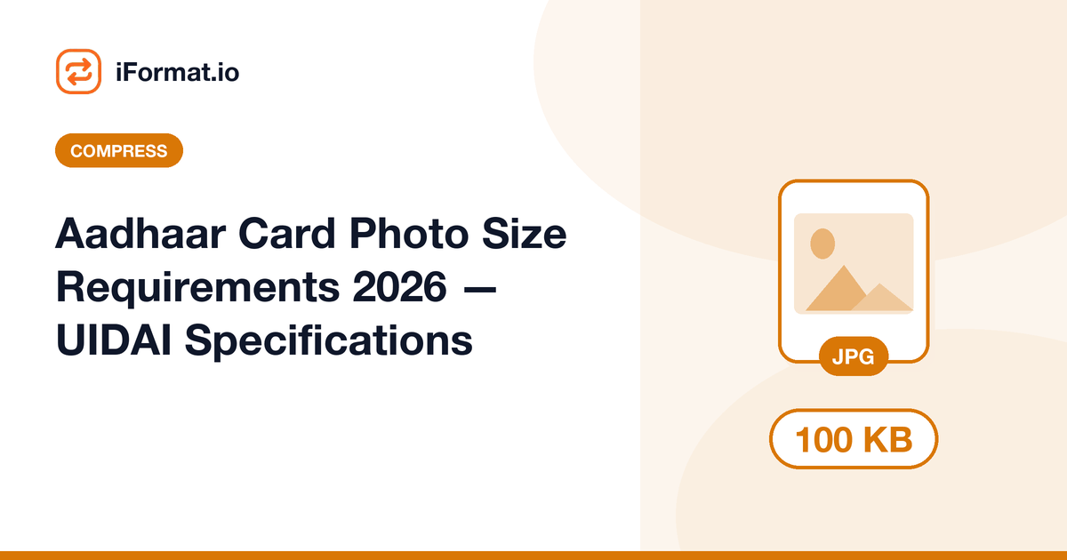 Aadhaar Card Photo Size Requirements 2026 — UIDAI Specifications