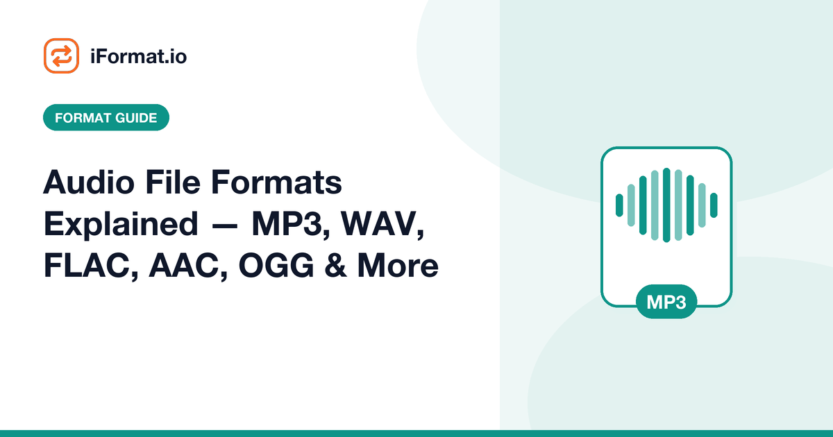 Audio File Formats Explained — MP3, WAV, FLAC, AAC, OGG & More