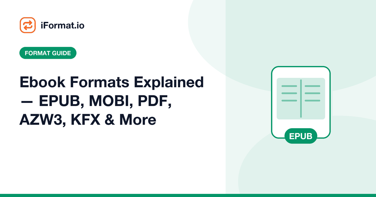 Ebook Formats Explained — EPUB, MOBI, PDF, AZW3, KFX & More