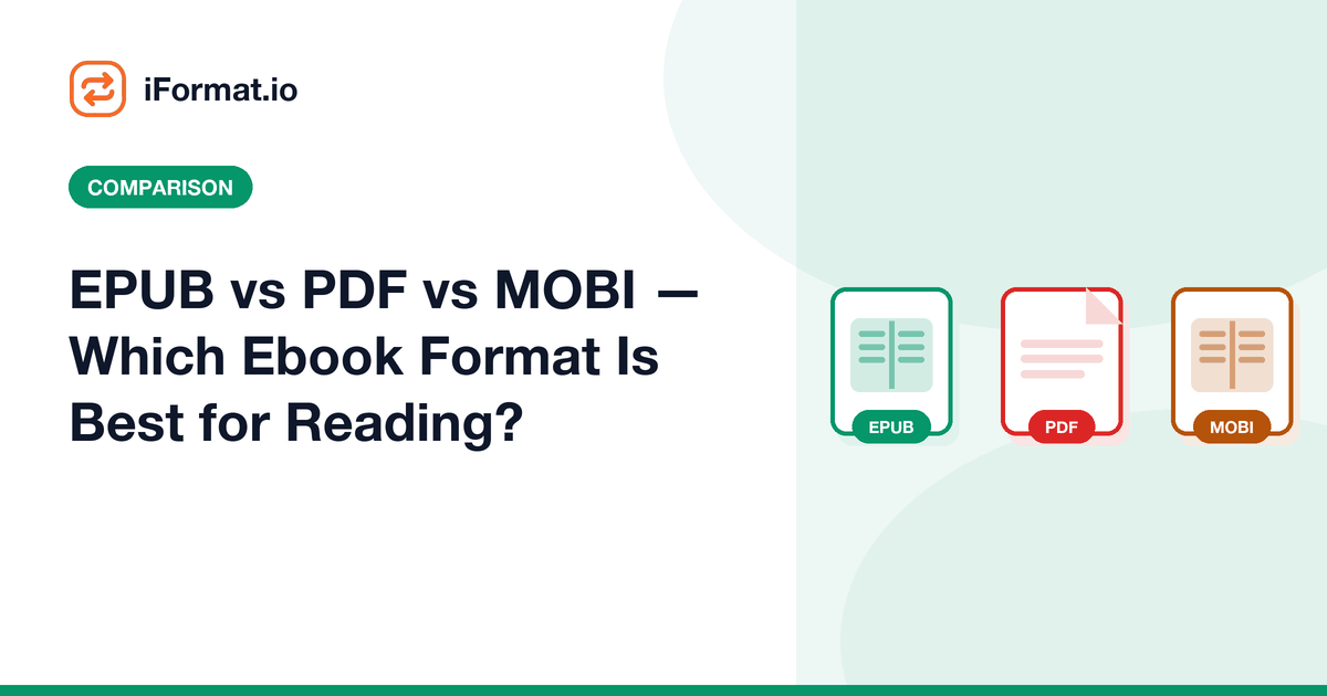 EPUB vs PDF vs MOBI — Which Ebook Format Is Best for Reading?