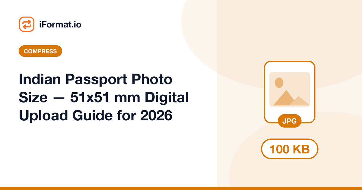 Indian Passport Photo Size — 51x51 mm Digital Upload Guide for 2026