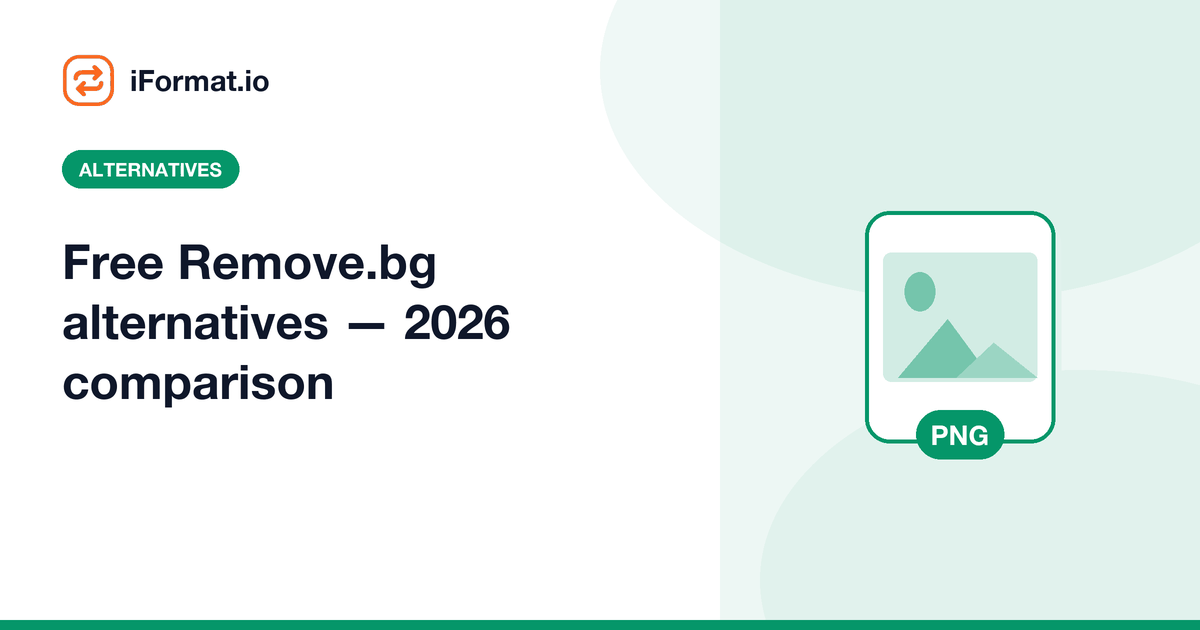 Free Remove.bg alternatives — 2026 comparison