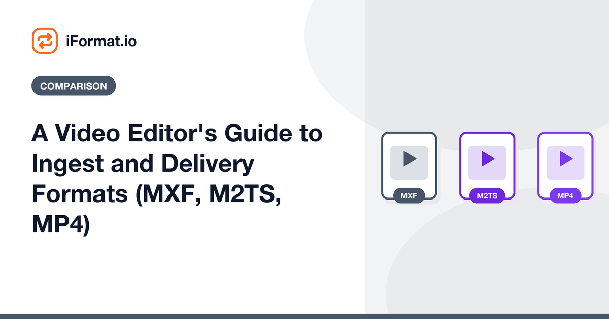 A Video Editor's Guide to Ingest and Delivery Formats (MXF, M2TS, MP4)