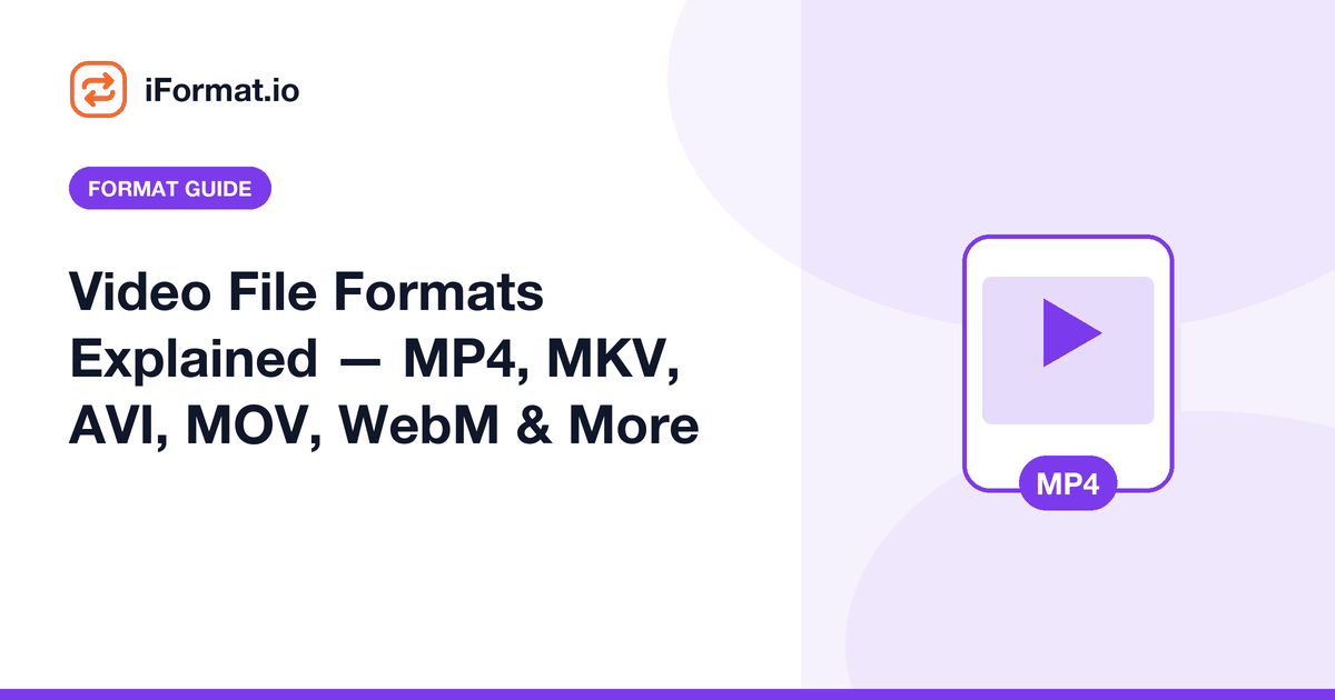 Video File Formats Explained — MP4, MKV, AVI, MOV, WebM & More