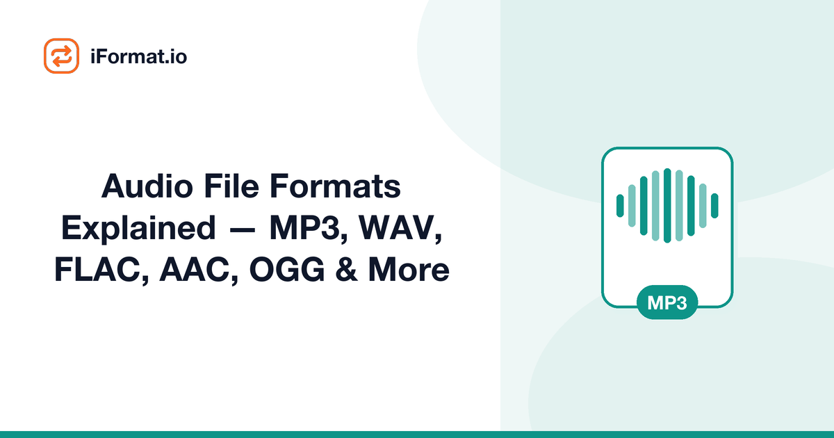 Audio File Formats Explained — MP3, WAV, FLAC, AAC, OGG & More