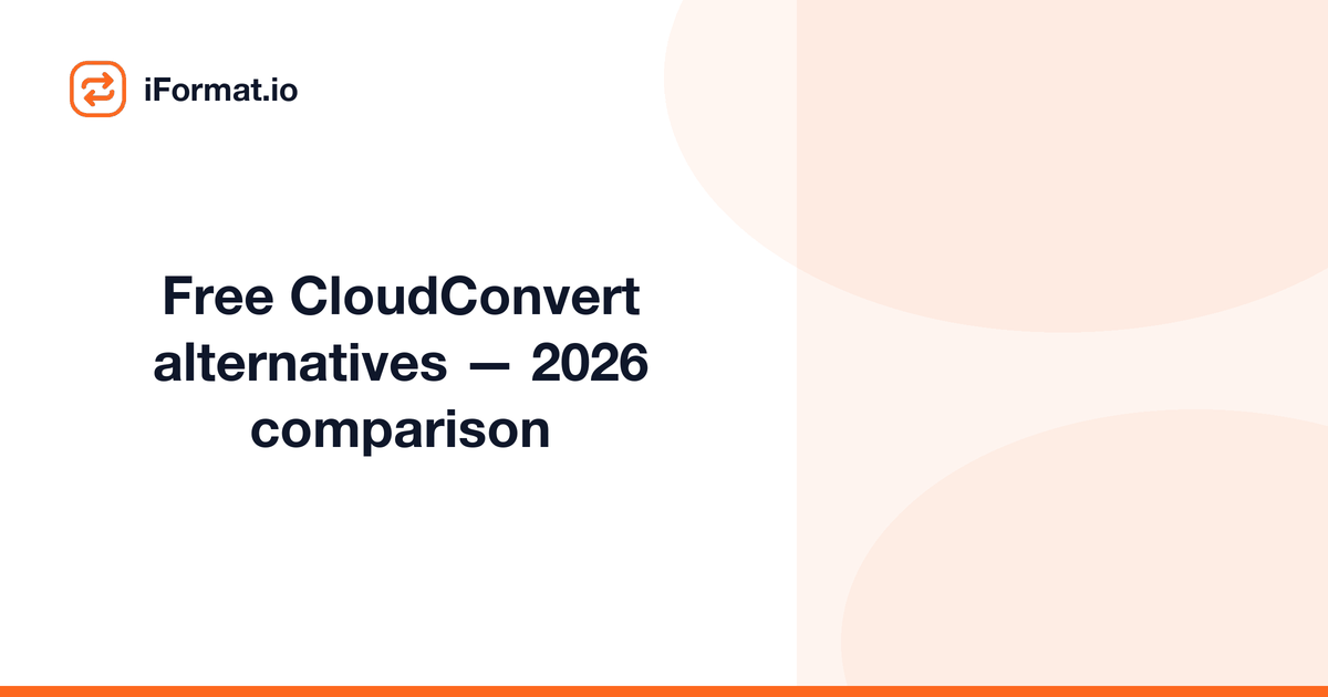 Free CloudConvert alternatives — 2026 comparison