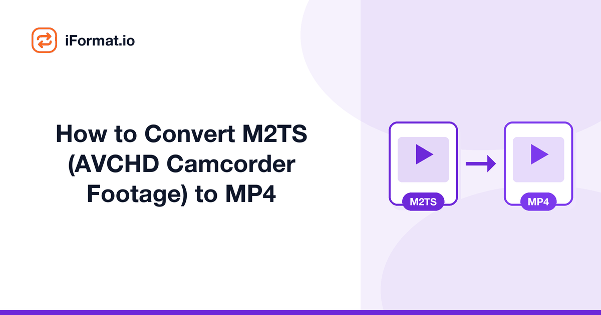 How to Convert M2TS (AVCHD Camcorder Footage) to MP4