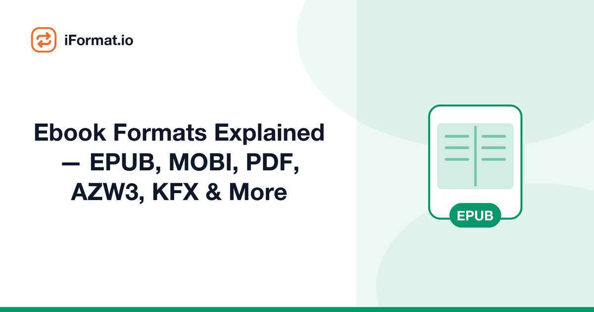 Ebook Formats Explained — EPUB, MOBI, PDF, AZW3, KFX & More