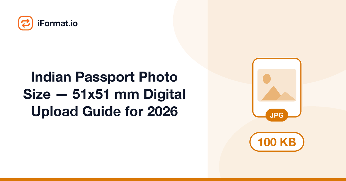 Indian Passport Photo Size — 51x51 mm Digital Upload Guide for 2026