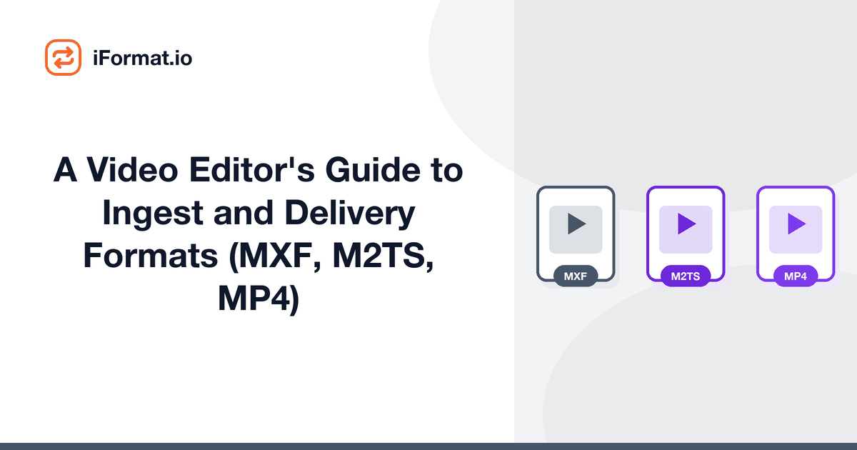 A Video Editor's Guide to Ingest and Delivery Formats (MXF, M2TS, MP4)