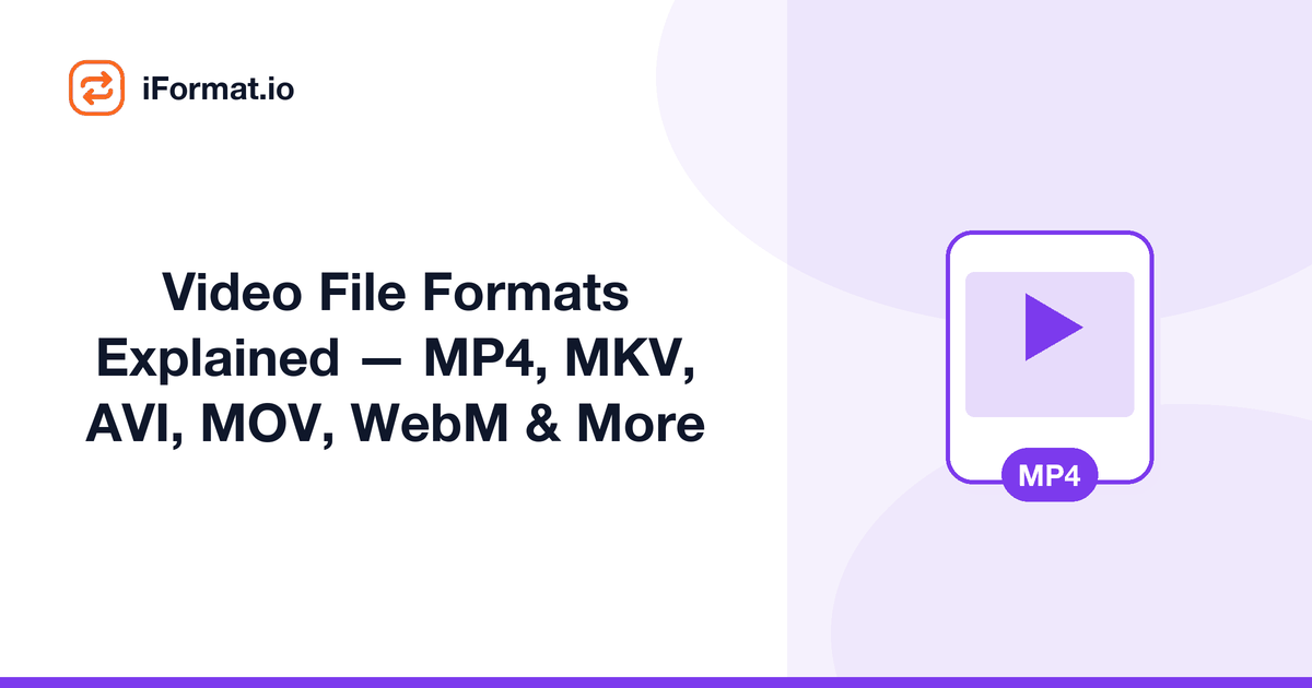 Video File Formats Explained — MP4, MKV, AVI, MOV, WebM & More